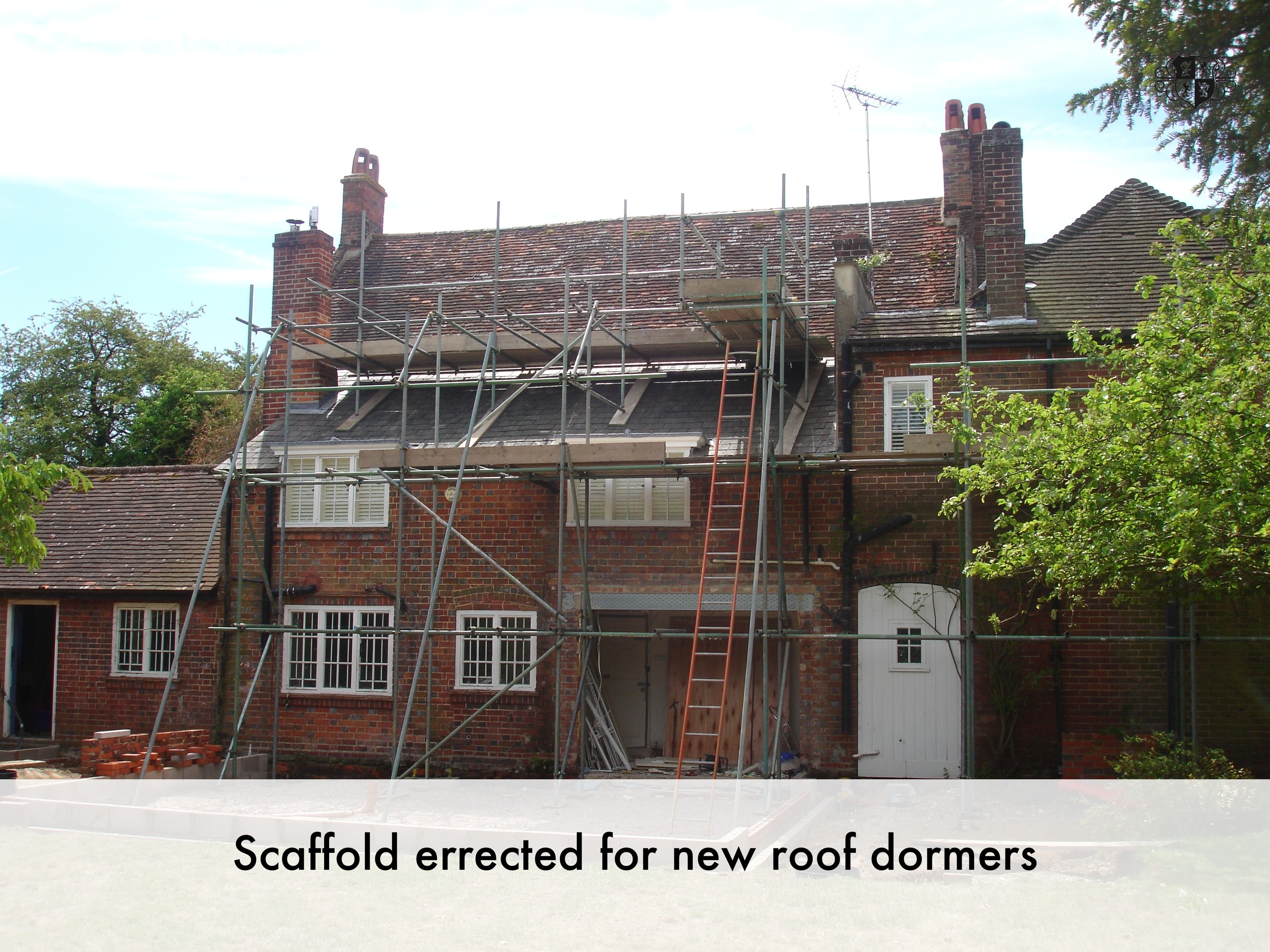 Scaffold Errected For New Roof Dormers Robin Clevett Listed